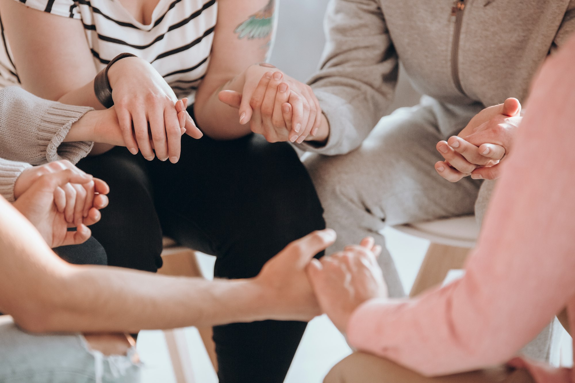 Teenagers receiving help